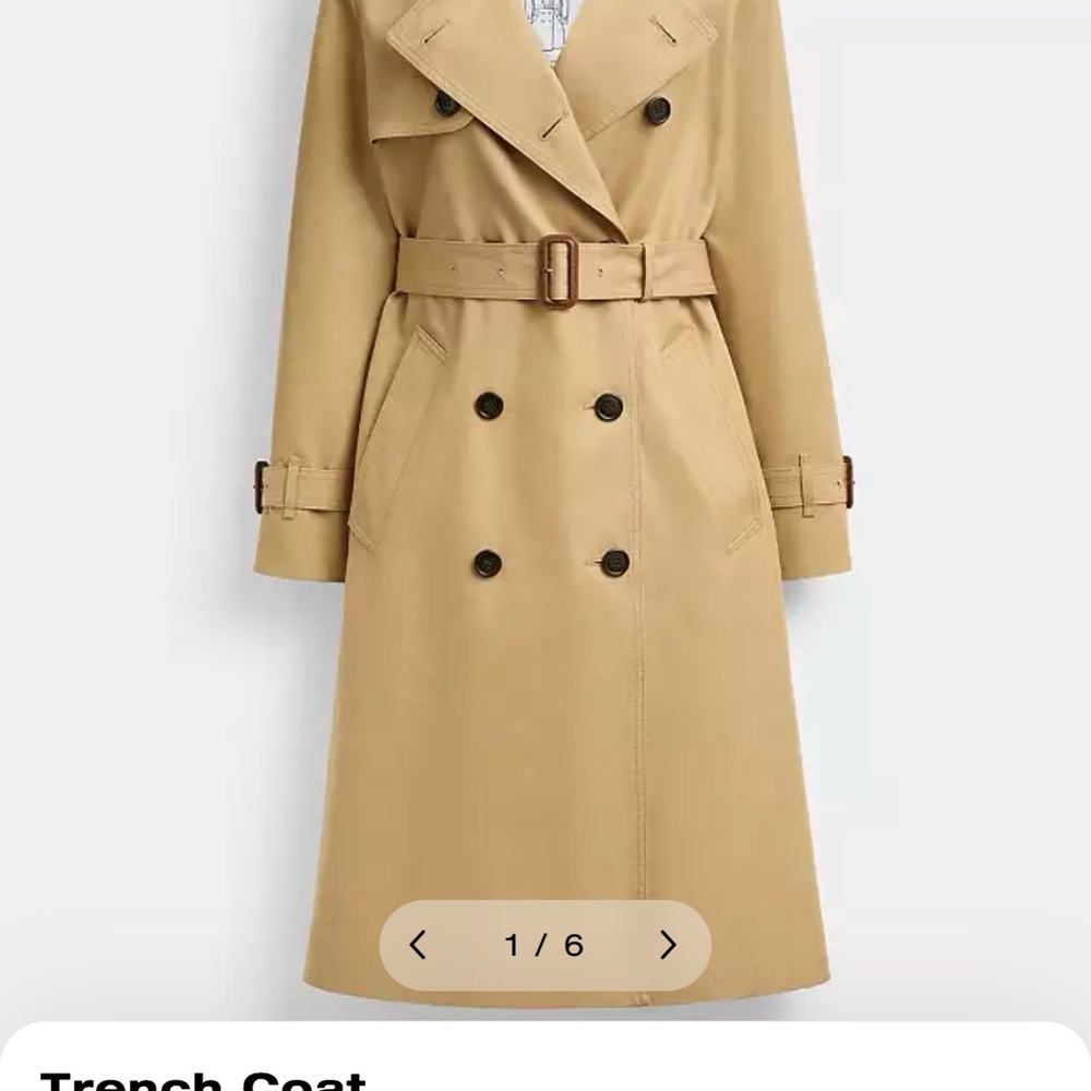 Coach Cream Double-Breasted Trench Coat new with tags.